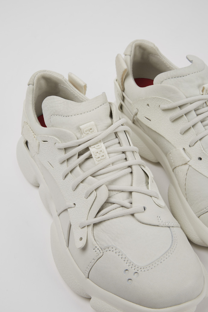 Karst White non-dyed leather sneakers for women