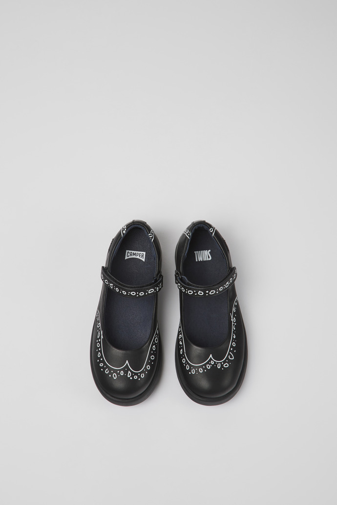 Twins Black leather Mary Jane shoes for kids