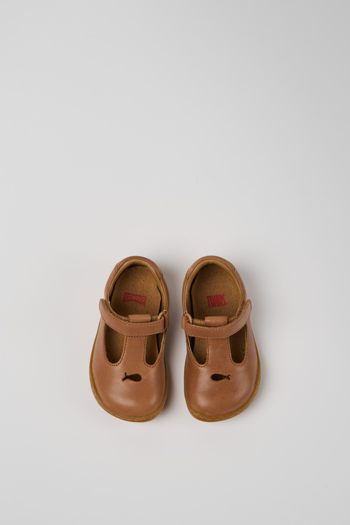 Twins Nude Leather Kids' Shoes.