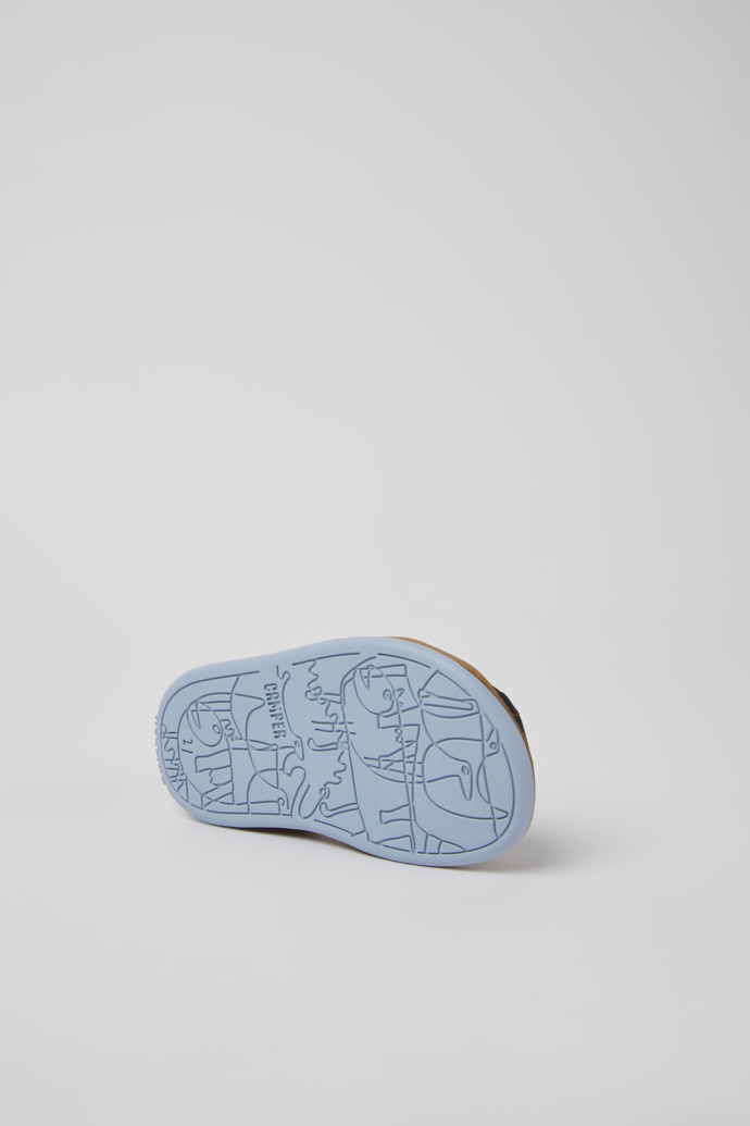 Bicho Navy blue leather sandals for kids