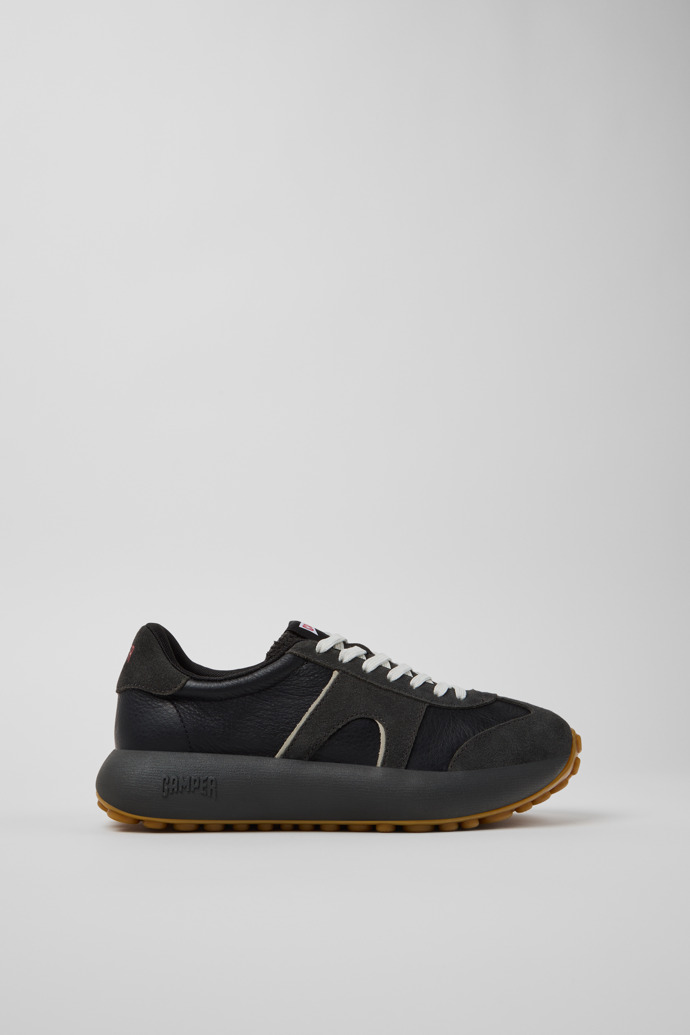 Pelotas Athens Black and Gray Leather and Nubuck Sneakers for Women.