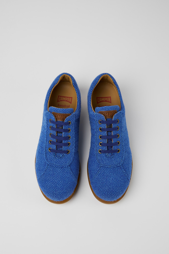 Pelotas Blue wool, viscose, and leather shoes for men