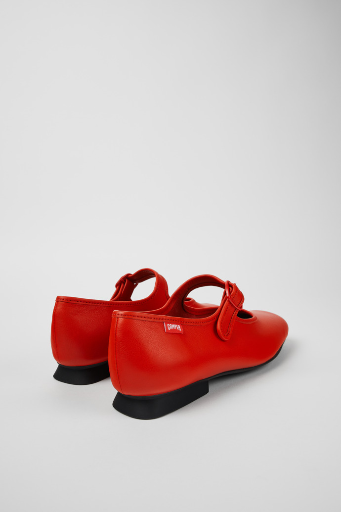 Casi Myra Red Leather Shoes for Women.