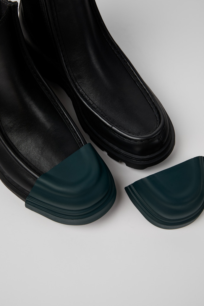 Junction Black leather chelsea boots for women