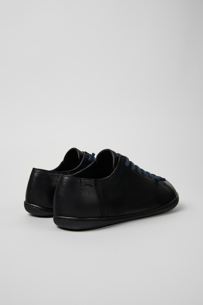 Peu Black Leather Shoes for Men.