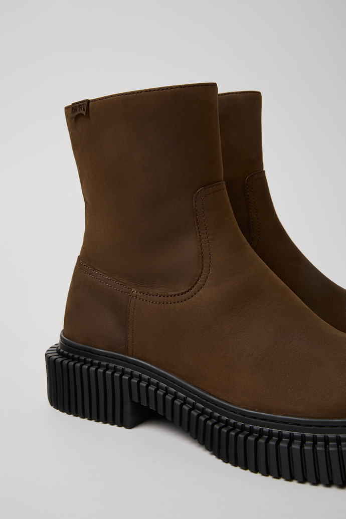 Pix Berlin Brown Nubuck Mid Boots for Men.