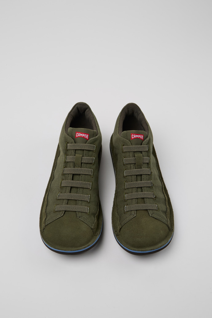 Beetle Green Recycled Cotton and Nubuck Ankle Boots for Men.