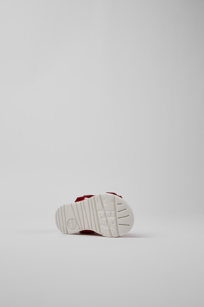 Oruga Red leather sandals for kids