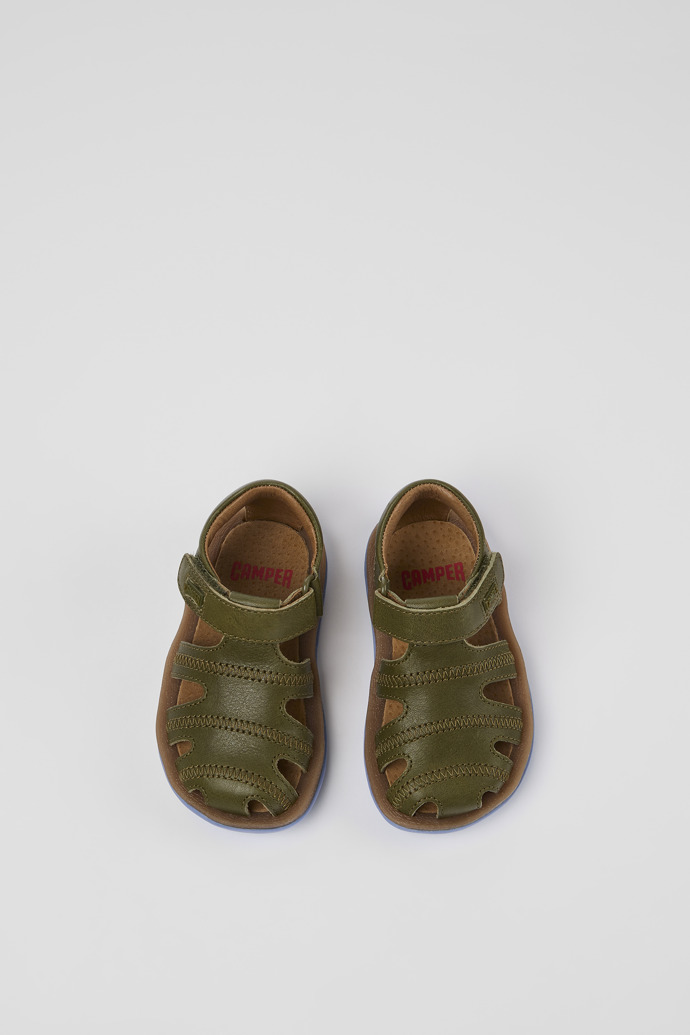 Bicho Green Leather Sandal