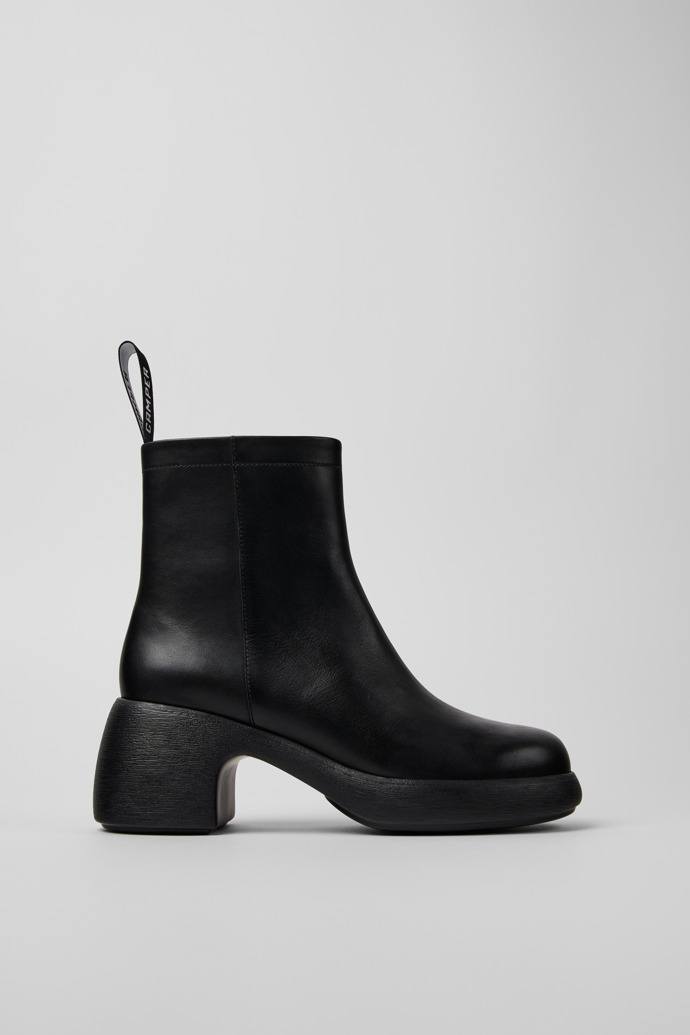 Thelma II Black Leather Ankle Boots for Women.