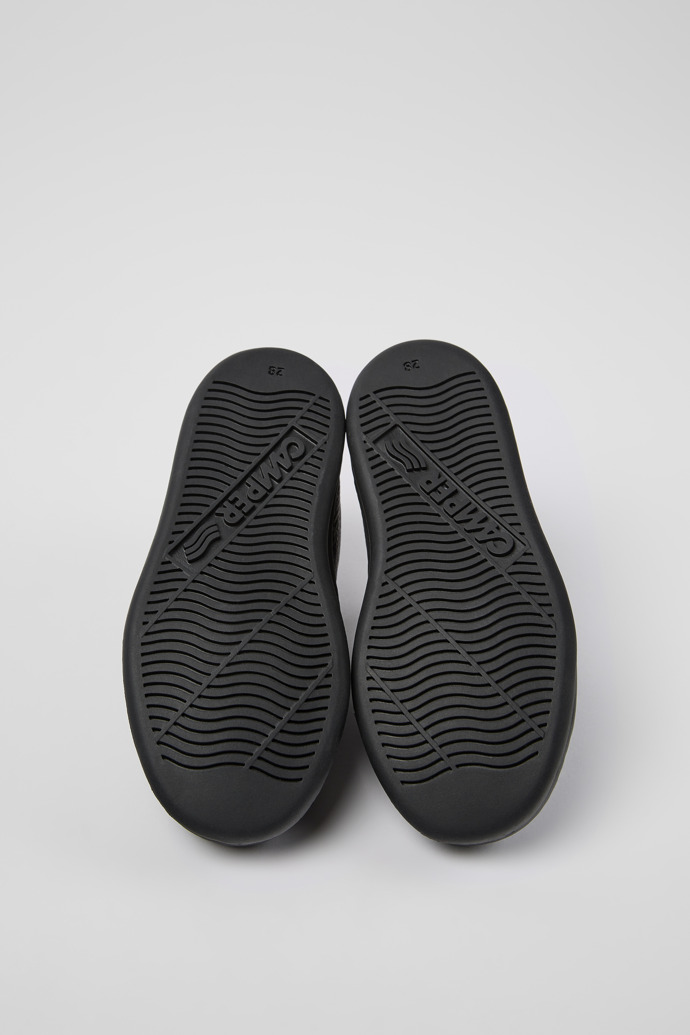 Runner Black leather and textile sneakers for kids