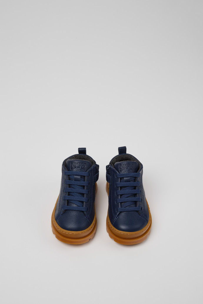 Brutus Blue Leather Ankle Boots for Kids.