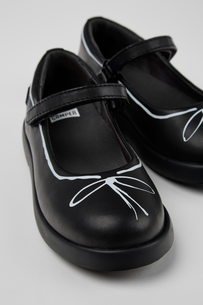 Twins Black leather Mary Jane shoes for kids