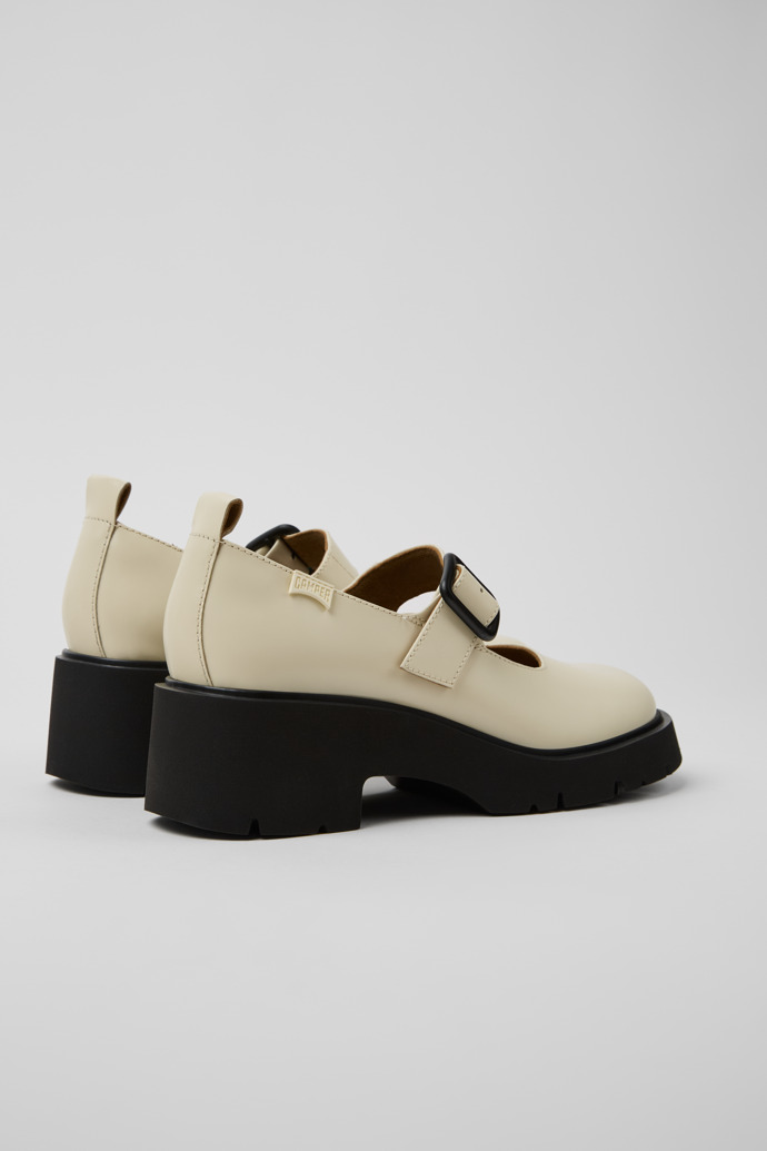 Milah White Leather Women's Shoes.
