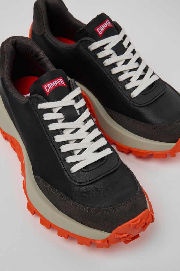 Drift Trail VIBRAM Black leather and nubuck sneakers for women