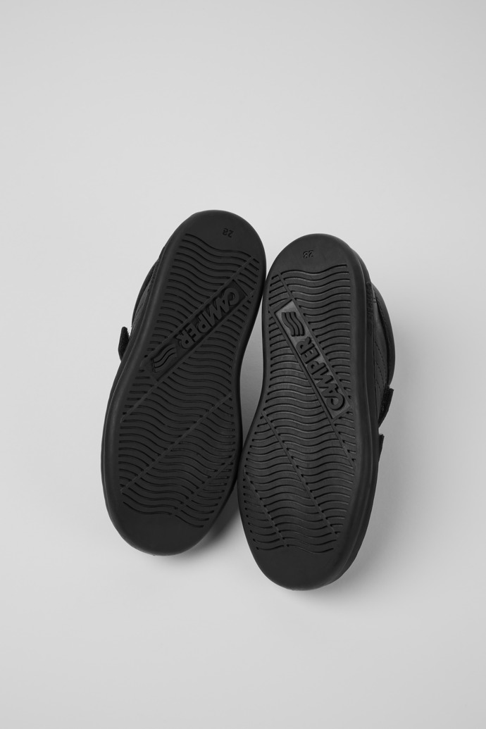 Runner Black leather and textile sneakers