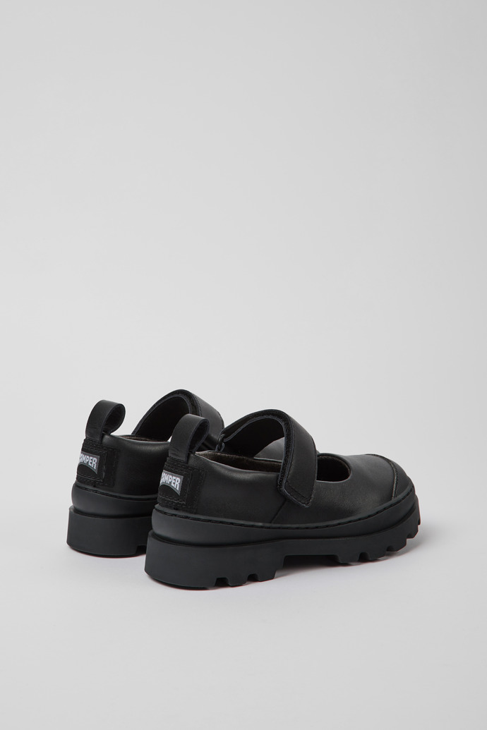 Brutus Black leather Mary Jane shoes for kids