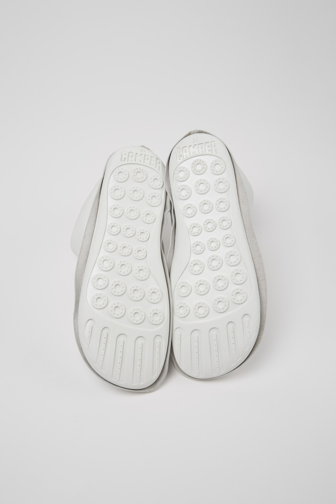 Camper x ISSEY MIYAKE - Peu Form White Leather Ankle Boots for Women.