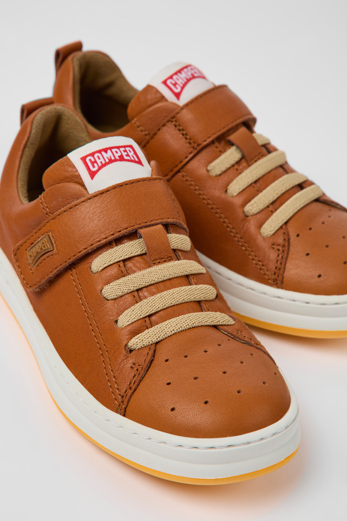 Runner Brown leather sneakers for kids
