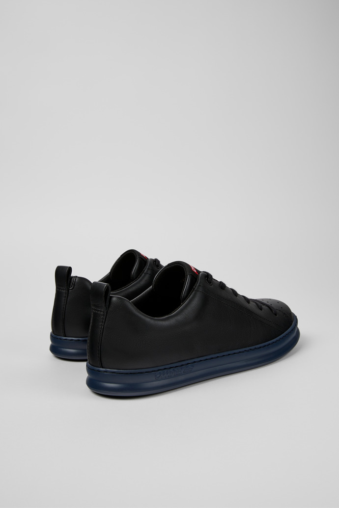 Runner Black Leather Sneakers for Men.