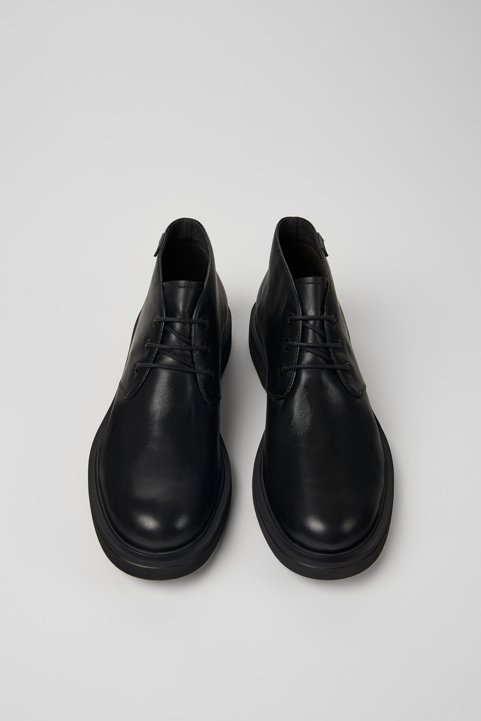 Norman Black Leather Ankle Boots for Men.