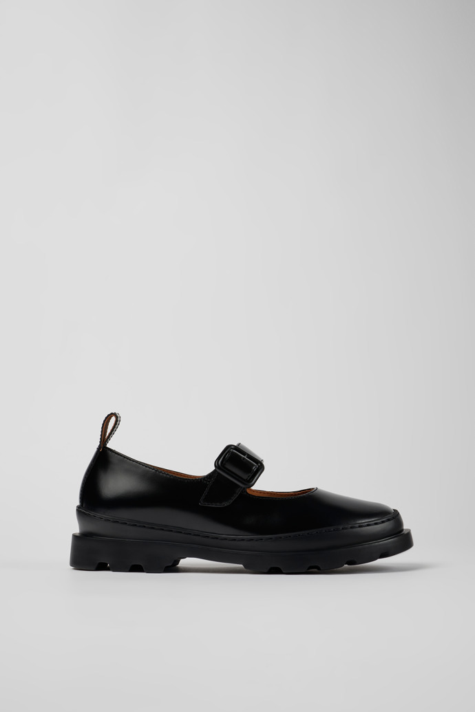 Brutus Black leather Mary Jane flats for women