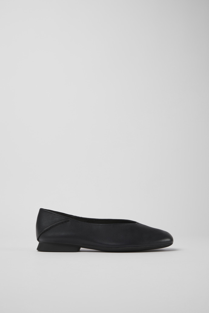 Casi Myra Black Leather Ballerinas for Women.