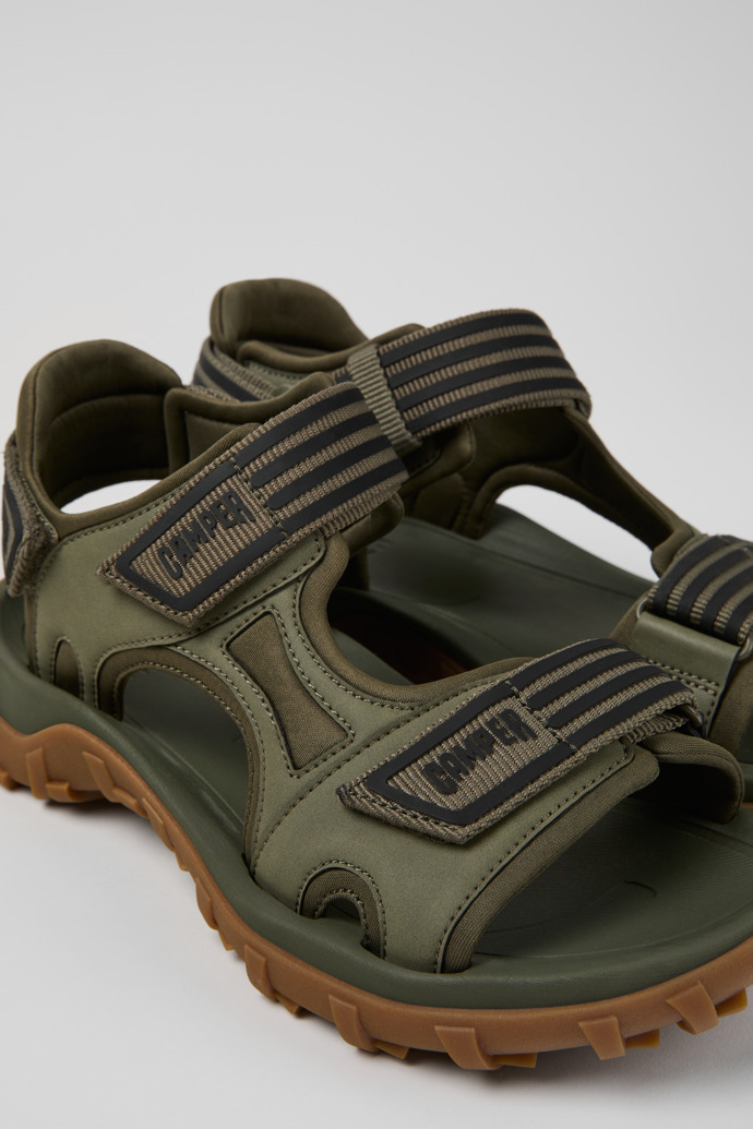 Drift Trail Sandal Green Recycled PET and Leather Sandals for Men.