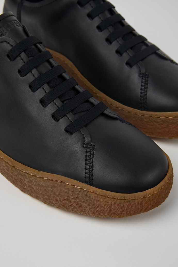 Peu Terreno Black Leather Shoes for Men.