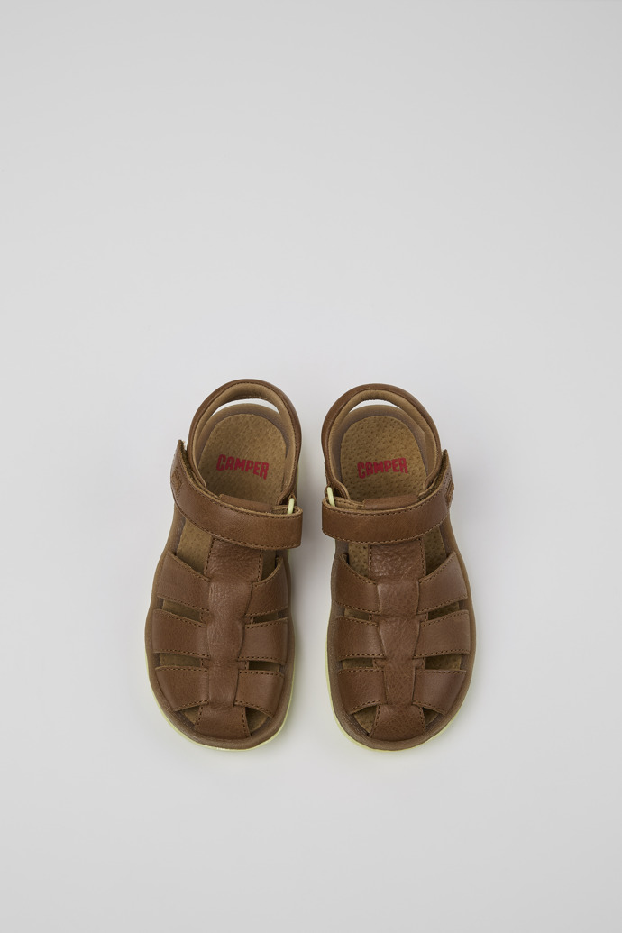 Bicho Brown Leather Kids' Closed Sandal.