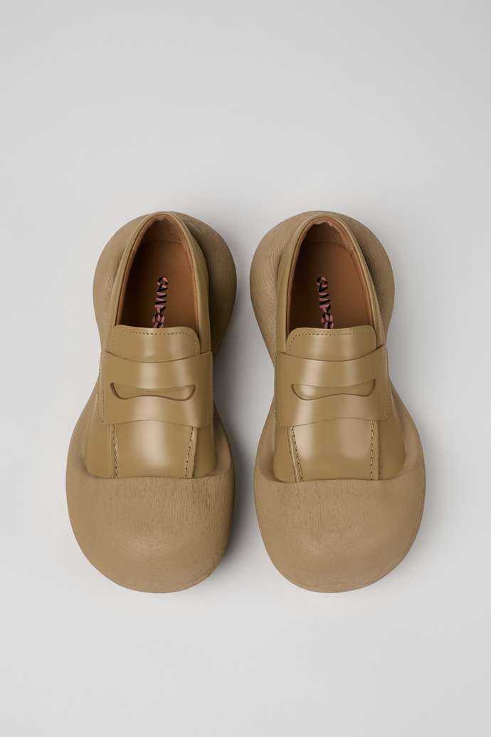 Caramba Beige Leather Loafers