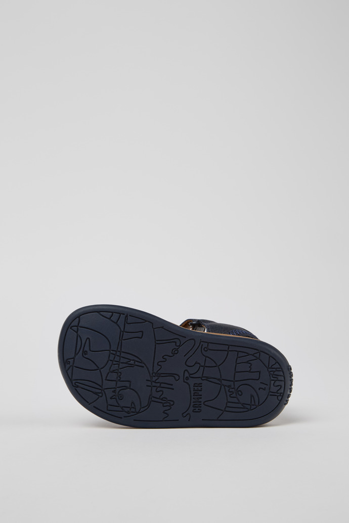 Bicho Blue Leather Closed Sandals for Kids.