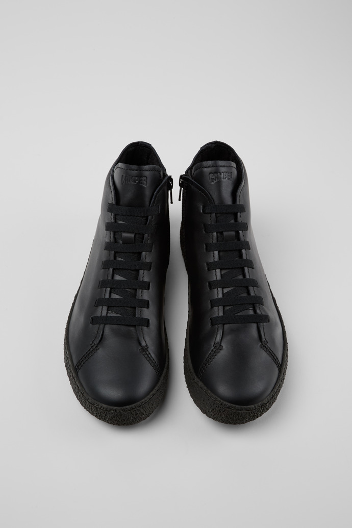 Peu Terreno Black Leather Desert Boot for Men