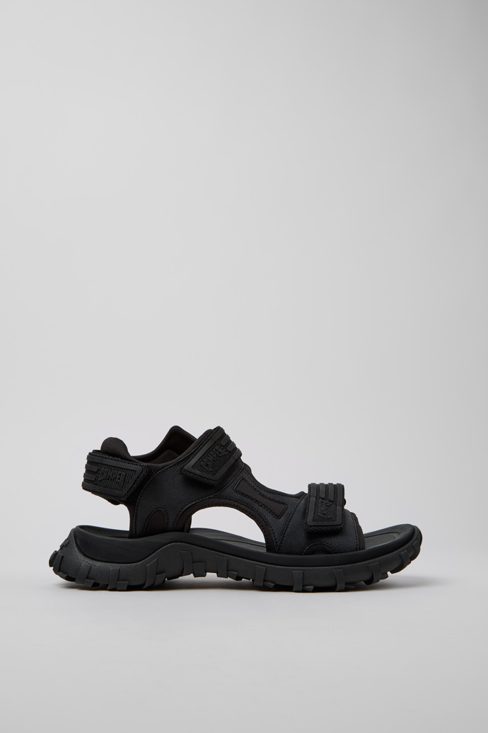 Drift Trail Sandal Black Recycled PET/Leather Sandals for Men.