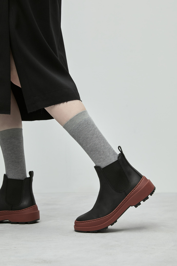 Brutus Trek MICHELIN Black nubuck ankle boots for women