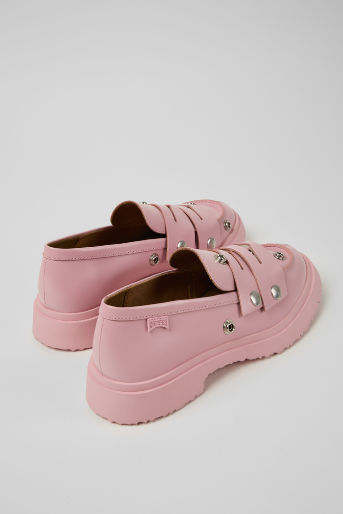 Twins Pink Leather Moccasins for Men.