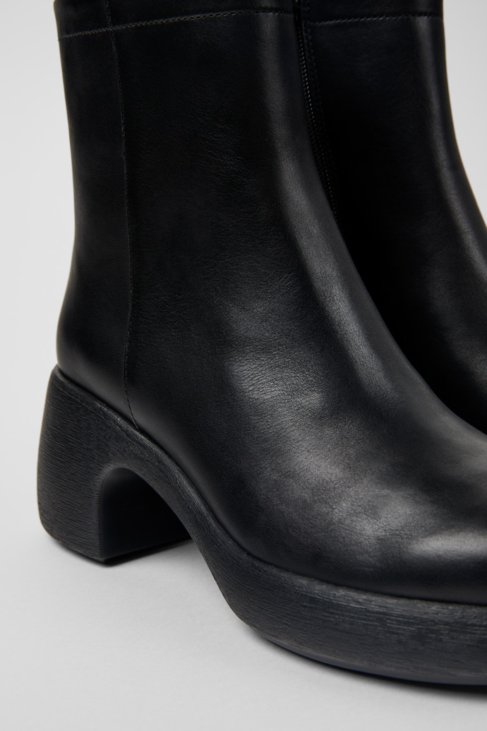 Thelma II Black Leather Ankle Boots for Women.