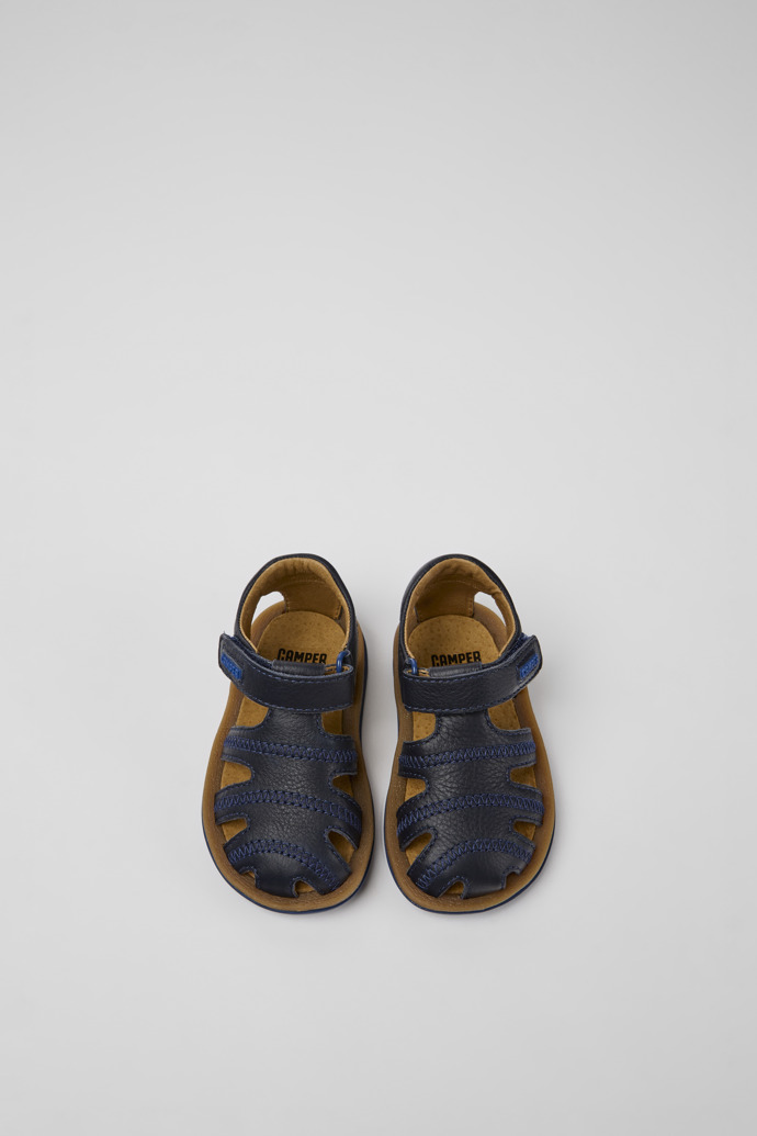 Bicho Blue leather sandals for kids