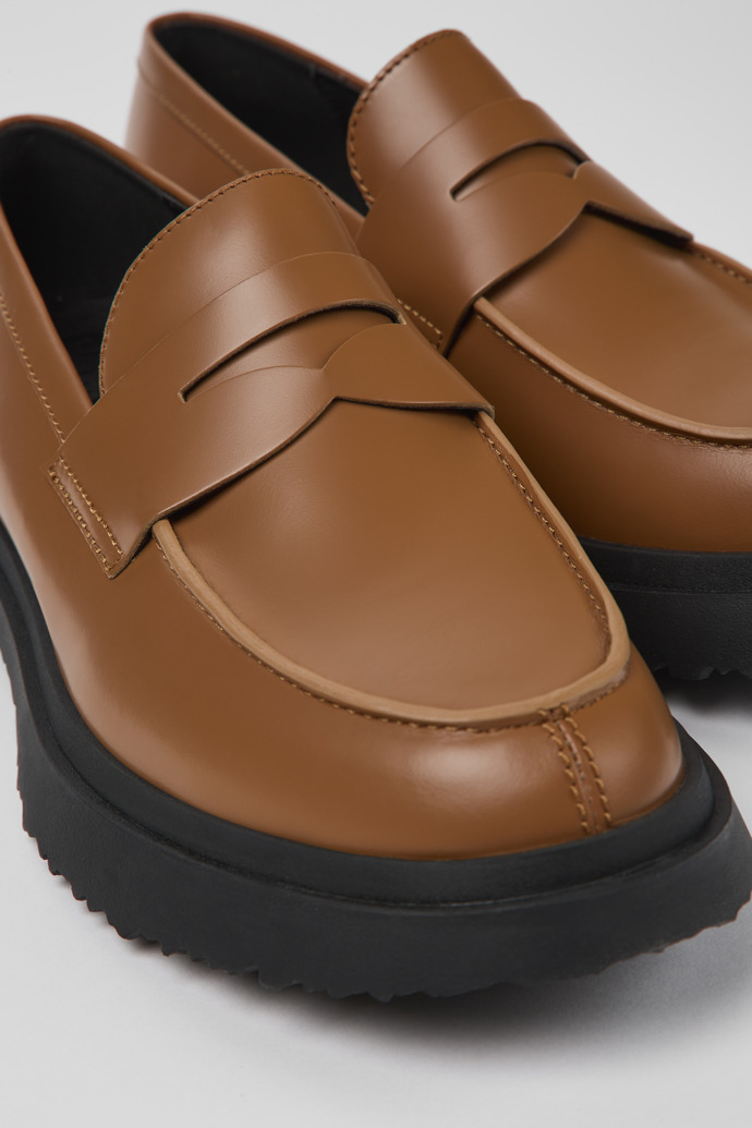 Walden Brown leather loafers for men