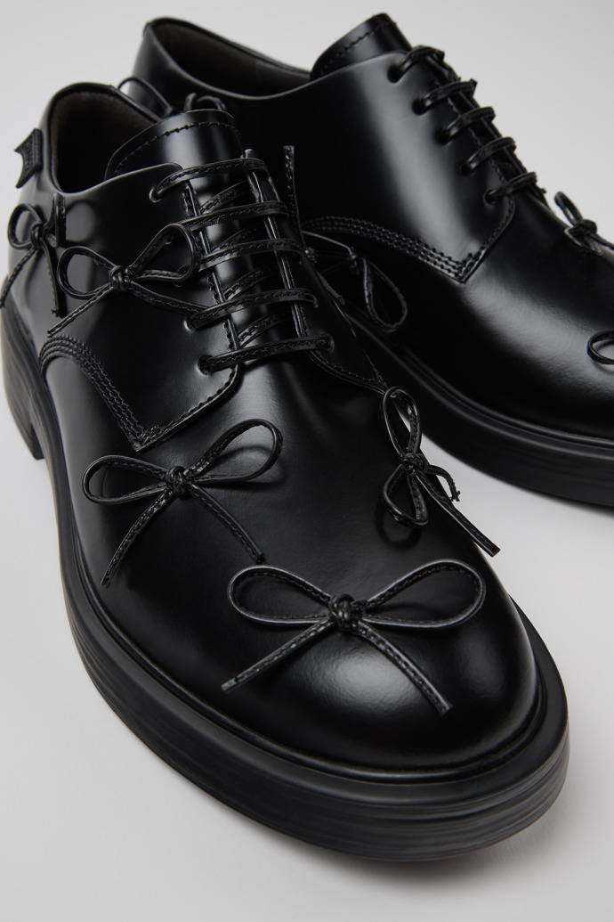 Dean Black Leather Men's Shoes.