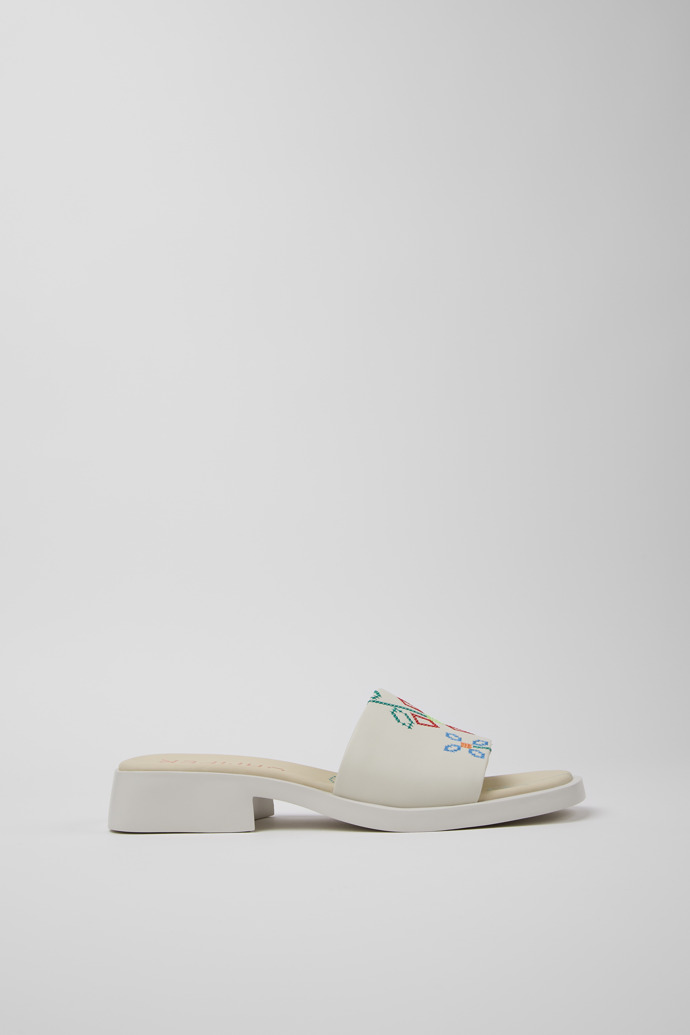 Twins White Leather Sandals for Women.