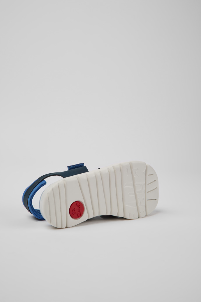 Oruga Blue leather sandals for kids
