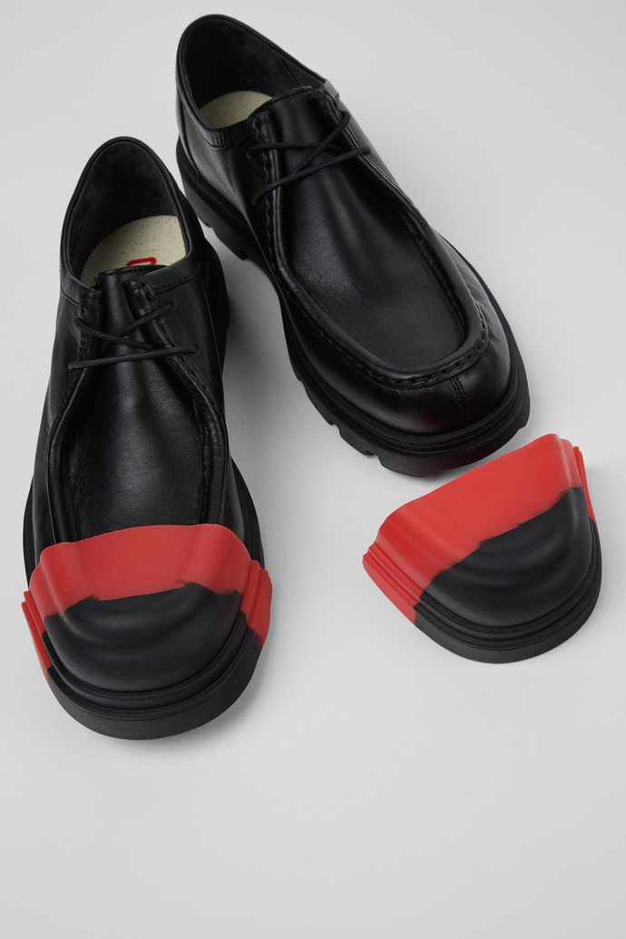 Junction Black Leather Shoes for Men.