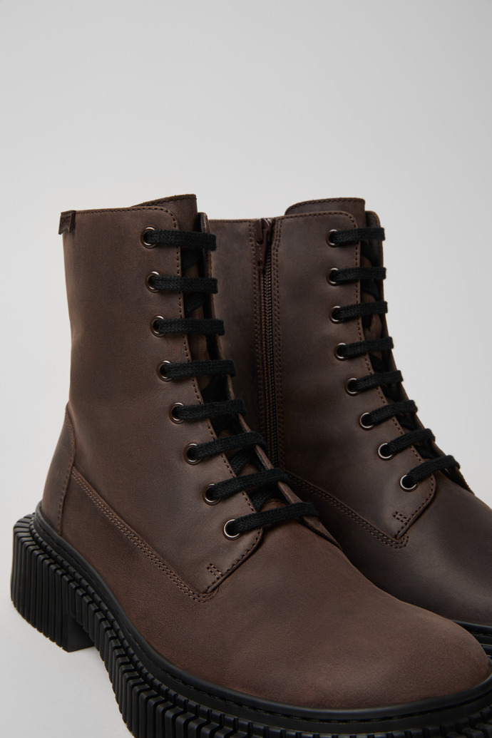 Pix Berlin Brown Nubuck Mid Boots for Men.