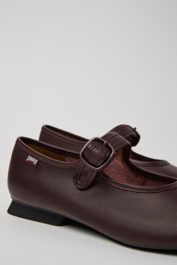 Casi Myra Burgundy Leather Shoes for Women.