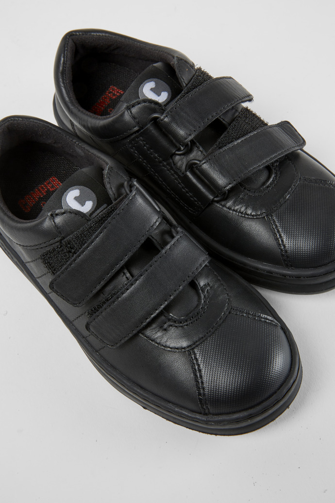 Runner Black leather and textile sneakers