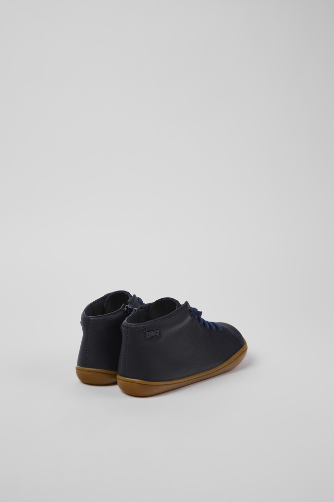 Peu Blue Leather Ankle Boots for Kids.