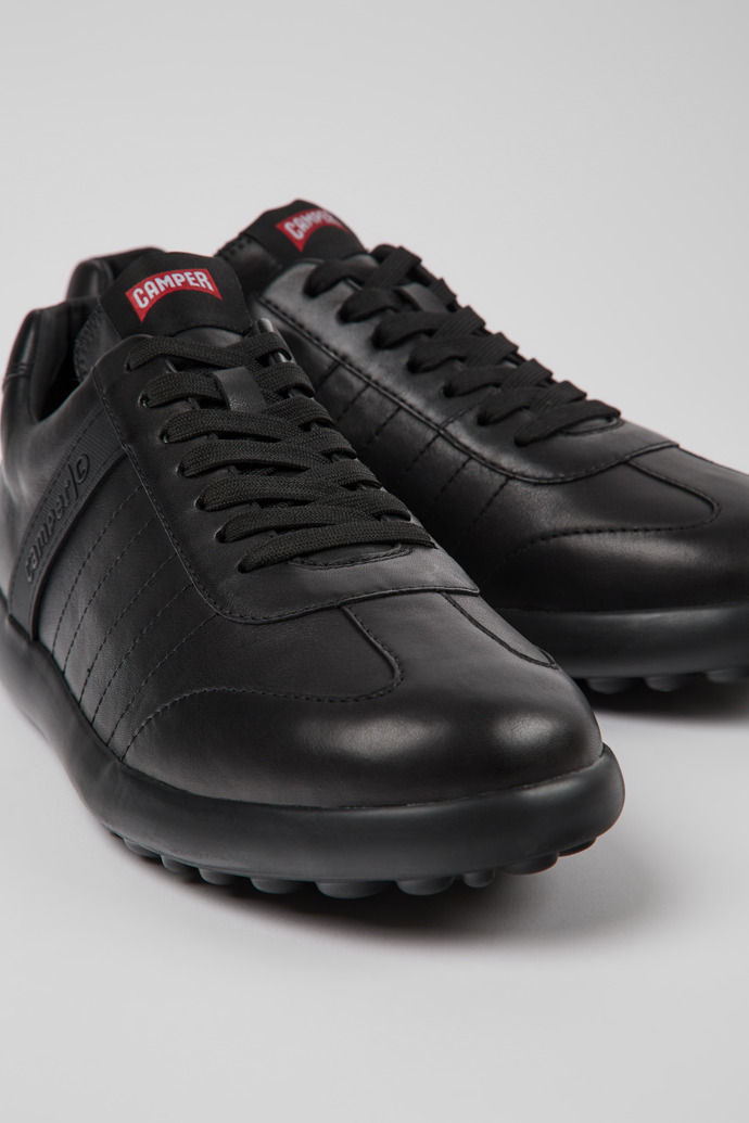 Pelotas XLF Black Leather Sneakers for Men.