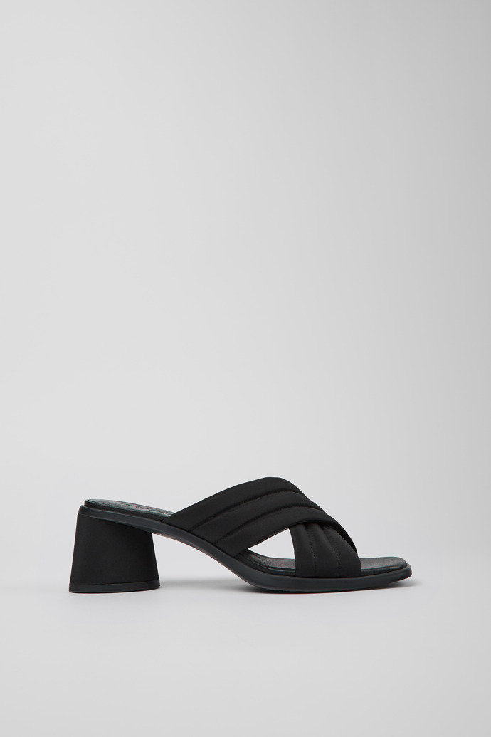 Kiara Black Textile Cross-strap Sandal for Women