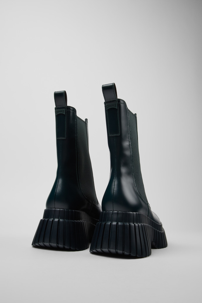 BCN Green leather chelsea boots for women